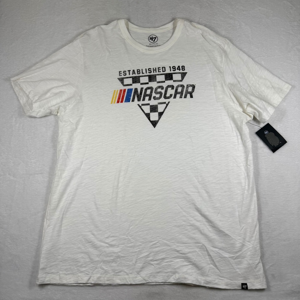 '47 NASCAR‎ Established 1948 Graphic T-Shirt Mens XXL White Slub Cotton New